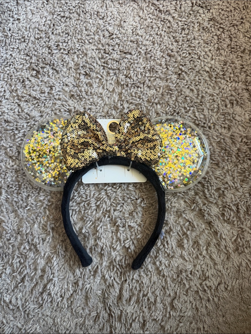 Primark Gold Sequin Bow Star Confetti Minnie Ear Headband